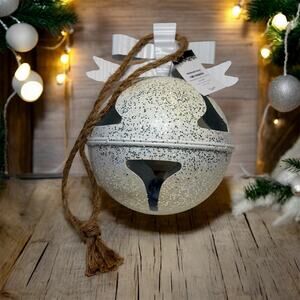 Kirkland’s Home Jumbo Jingle Bell 10.5”x8”x8” NWT Christmas Collection White